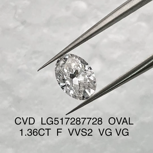 Diamant ovale cultivé en laboratoire, certifié IGI, pierre non montée pour la fabrication de bijoux - Product Image 1