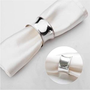 Ensemble d'anneaux de serviette élégants en or martelé, boucle de serviette carrée en métal design pour la décoration de table de restaurant de luxe et de banquet - Product Image 4