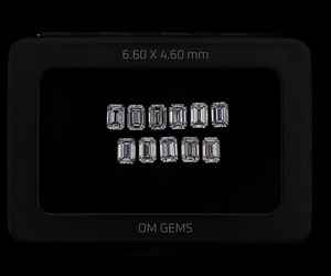 Diamante de Corte Esmeralda Cultivado en Laboratorio de 6.6x4.6mm, Certificado IGI, Lote de 11 Piezas - Product Image 1