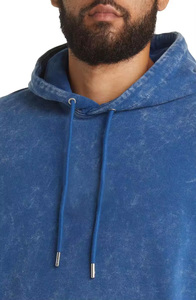 Acid <b>Wash</b> 100% Cotton Solid Heavyweight Fleece Winter Hoodie Custom Vintage Washed Pullover Pocket for Men Women OEM Wholesale - Product Image 5