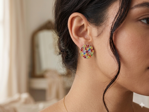 Boucles d'oreilles multi-saphirs en argent sterling 92,5 KLST-30980 - Product Image 5