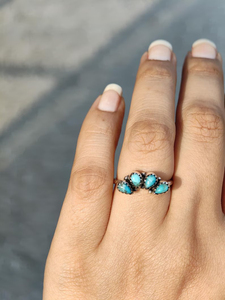 925 Sterling Silver <b>Turquoise</b> <b>Ring</b> Teardrop Stackable Handmade <b>Ring</b> for Women Southwest Style Jewelry - Product Image 4