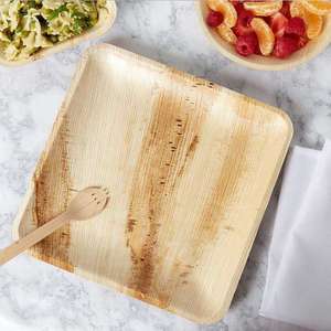 Handmade Premium Wooden Charger <b>Plate</b> with Stand Classic Design Featuring Rustic Mango Wood Grain and Emerald Decorations - Product Image 2
