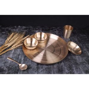 Juego de Vajilla de Bronce Kansa Hecho a Mano de Primera Calidad con Accesorios Completos para Uso en la Cocina - Product Image 1