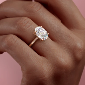 Iced Jewelz 3.25 Carat Oval Cut <b>Ring</b> 14K yellow Gold Gold Plated for her IGI engagement <b>ring</b> wedding <b>ring</b> - Product Image 6