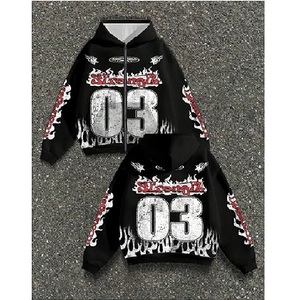 Men's Y2k Number Graphic Zip Up Hoodie Sweatshirt <b>Gothic</b> Long Sleeve Hooded Casual <b>Jacket</b> Streetwear - Product Image 5