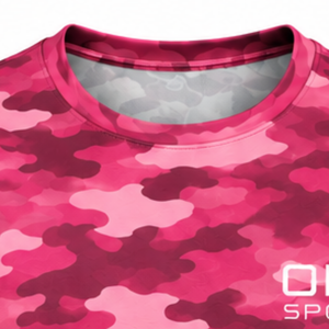 Rose <b>Pink</b> Camo <b>T</b> <b>Shirt</b> <b>Men</b> Short Sleeve Crew Neck Camouflage Printed Sports Training Running Workout Performance Activewear - Product Image 5