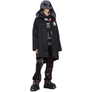 Sweat à capuche en jersey de coton vintage pour homme, personnalisé OEM, écologique, avec fermetures éclair à soufflets et détails lumineux dans le noir - Product Image 4