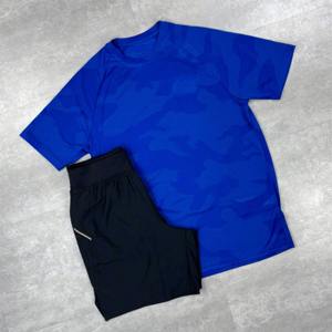 Conjunto Deportivo de Verano de 2 Piezas, Tela de Poliéster Transpirable, Camiseta de Manga Corta y Pantalones Cortos, Conjunto Informal para Gimnasio y Running - Product Image 4
