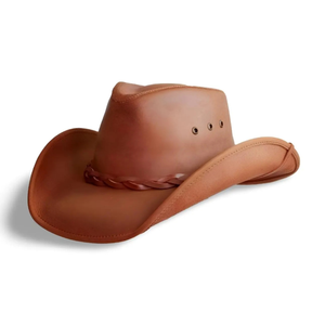 Custom Logo OEM Leather Cowboy <b>Hat</b> Wholesale High Quality Unison <b>Western</b> Outback <b>Hats</b> Manufacturer - Product Image 3