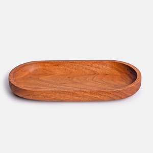 Juego de baño moderno de madera con dispensador de jabón y vaso con diseño de rostro abstracto sobre bandeja - Product Image 6