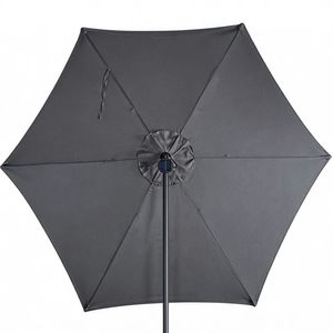 Ombrellone da Patio a Braccio Curvo da 3 Metri con 18 Luci LED, 6 Stecche in Ferro, Palo Dritto e Curvo in Ferro, Copertura Impermeabile in Poliestere per Uso in Palestra - Product Image 5