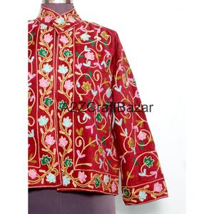 เสื้อแจ็คเก็ตผ้าฝ้ายปักลายอินเดียสำหรับผู้หญิง ฤดูใบไม้ผลิ/ฤดูใบไม้ร่วง/ฤดูหนาว เป็นมิตรกับสิ่งแวดล้อม ระบายอากาศได้ดี แห้งเร็ว แขนยาว ความยาวปกติ - Product Image 2