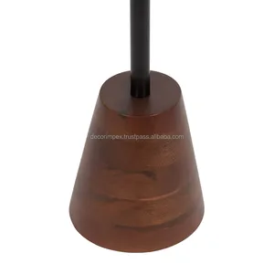 Elegante mesa de centro redonda con base de madera duradera, parte superior de metal para comedor, salas de estar, oficinas, salones diseñados para interiores modernos - Product Image 5