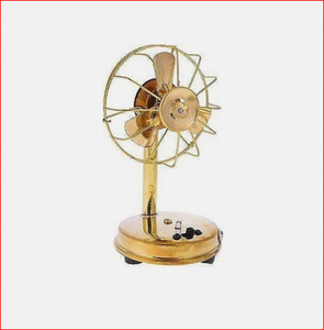 Ventilateur de table en laiton antique plaqué or, décoratif, fonctionnel, de forme circulaire, finition polie, décoration d'intérieur - Product Image 3