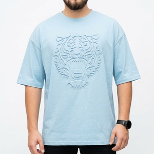 T-shirts unisexes à logo graphique imprimé en 3D, en coton gaufré de haute qualité, coupe oversize, col rond, style décontracté – Grande Vente - Product Image 5
