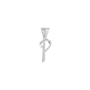 Pendentif Aarinya Vintage certifié IGI, initiale 'P' en or 14 carats, pavé de diamants, alphabet cursif 'P' - Product Image 4