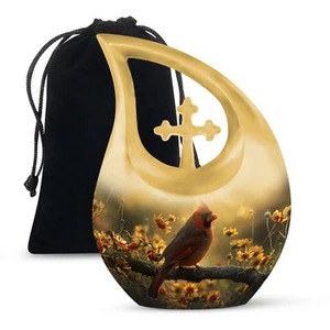 Gran oferta, urna de cremación de gota de lágrima grande de ciervo de bosque hermoso de calidad superior para cenizas humanas, urna funeraria cruzada con bolsa gratis - Product Image 6