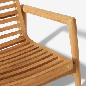 Chaise de salle à manger scandinave moderne en teck massif, fauteuil de luxe à dossier à lattes, chaise en bois de style nordique pour la maison et l'hôtellerie - Product Image 5
