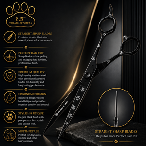 FLAMA & JABZ Ciseaux de toilettage pour animaux de compagnie écologiques de 8,5 pouces, en acier inoxydable, design patte, pour chiens - Product Image 1