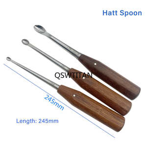 Kit d'arthroplastie de la hanche pour animaux, instruments chirurgicaux orthopédiques : rétracteur de hanche Hatt Spoon, râpes osseuses, par Dentavex - Product Image 2