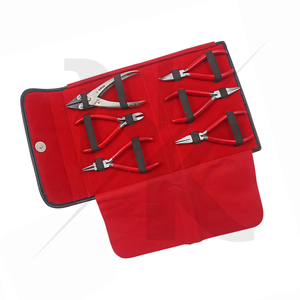 Jewelry Pliers Kit 6 Pieces Stainless Steel Bent Chain Flat 130mm <b>Side</b> <b>Cutter</b> 120mm Flat Nose Parallel Plier Smooth Jaws 140mm - Product Image 6