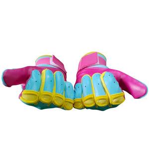 Gants de frappe en cuir rose et bleu, ambidextres, fermeture auto-agrippante, support de poignet durable, entraînement, unisexe, adultes, taille XL - Product Image 5