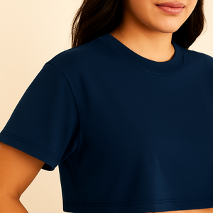 Camiseta Corta Informal de Alta Calidad para Mujer, de Algodón, Lisa, Teñida, de Manga Corta, Transpirable, Ligera, de Secado Rápido, para Verano - Product Image 5