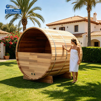 Combo de Sauna y Baño de Hielo: Sauna de Barril de Cedro Rojo para Terapia de Contraste |   Certificado ETL |   Solución Integral para Proyectos en Malasia