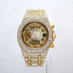 Luxury Men's Silver Moissanite Sapphire Crystal ETA Quartz Analog <b>Watch</b> Round <b>Case</b> Butterfly Clasp 15mm Band Water Resistant 10m - Product Image 6