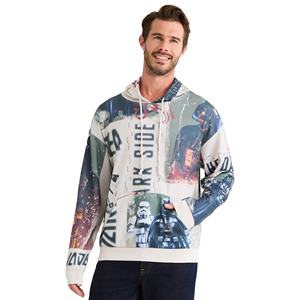 Sweat à capuche décontracté pour homme, en tricot doux, imprimé, coupe ajustée, grande taille, tendance, 100% coton molletonné, hiver, Bangladesh - Product Image 2