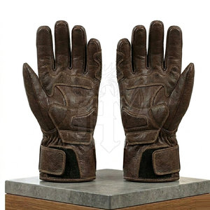 High Quality Durable Leather Full Finger Motorbike Gloves Safety Support Breathable Fabric Moisture Wicking <b>Pull</b>-On Closure - Product Image 2