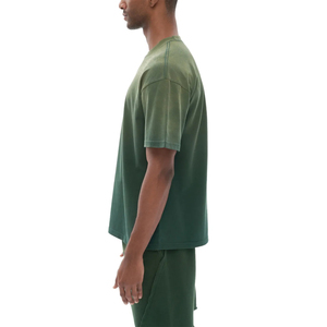 Distressed Wash Oversized <b>T</b>-shirt Round Neck Cropped Boxy Tee Embroidery <b>T</b>-shirt High Quality Fabric Men Printed <b>T</b> shirts - Product Image 2