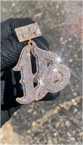 Colgante de moissanita personalizado con inicial, chapado en plata de ley 925, pasa la prueba del tester, para hombres y mujeres - Product Image 4