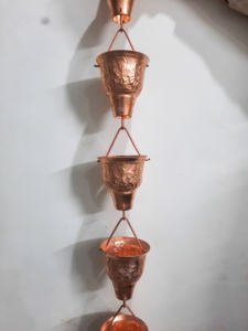 Cadena de lluvia desviadora de agua de lluvia Vintage para exteriores para decoración de jardín funcional de canalón por exportador indio - Product Image 5