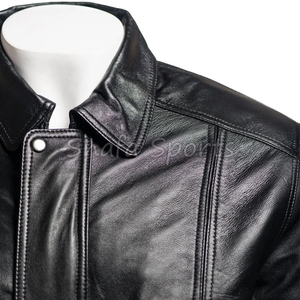 Bulk Sourcing Real Leather Outerwear with Custom Logo Print Fashionable And Stylish Men Leather Jackets - Product Image 3