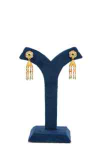 Ensemble de collier ras-de-cou plaqué or avec perles vertes et gouttes de perles, bijoux de mariage indiens traditionnels pour mariée - Product Image 2