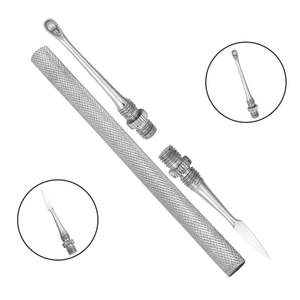 Empujador de Cutículas de Acero Reutilizable con Punta Puntiaguda y Gancho Curvo, Acabado de Alta Calidad, Servicio OEM - Product Image 4