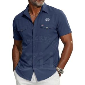 Chemise de travail en denim réfléchissante antistatique FR de sécurité pour hommes, 100% coton léger, ignifuge, pour ouvriers du pétrole, CAT2 - Product Image 6