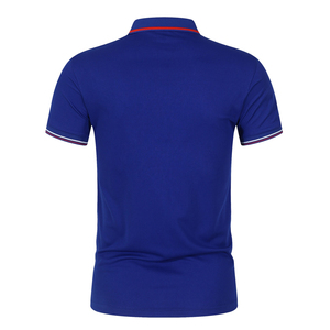 Men's <b>Blue</b> Pique <b>Polo</b> <b>Shirt</b> Short Sleeve Solid Color Button Down Casual Knitted Cotton Breathable Regular Fit - Product Image 2