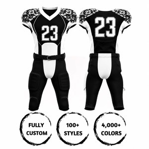 Uniforme de Fútbol Americano Personalizado para Hombre, Sublimado, Transpirable, de Poliéster, Negro y Blanco, Número 23 - Product Image 3