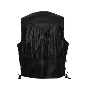 <b>Men</b> <b>Suede</b> Western Fringe Vest Cowboy Sleeveless <b>Jacket</b> Leather Tassel Biker Festival Rodeo Wear Wear Premium OEM Apparel - Product Image 6