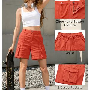 Service OEM Nouveau design à la mode Femmes Tendance Printemps et été Cordon de serrage Multi-poches Travail short cargo confortable - Product Image 2