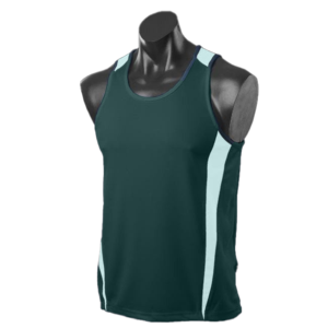 <b>Men's</b> Navy Blue Sleeveless Tank Top Moisture Wicking Polyester Regular Fit All Seasons Solid Color Sport <b>Vest</b> - Product Image 2