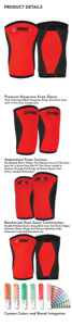 Genouillères de protection professionnelles en nylon et spandex rouge, coussinets de compression respirants, supports pour la musculation et l'entraînement en salle de sport - Product Image 4