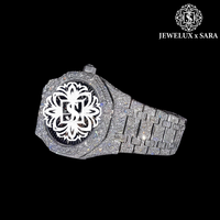 Reloj Analógico de Lujo de Excelente Calidad, Totalmente Blanco, con Diamantes, Resistente al Agua, Caja de Acero Inoxidable, Precio de Exportación