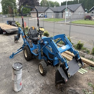 Tracteur agricole miniature LS MT125 à roues 4x4 pas cher à vendre avec godet à attache rapide et grappin - Product Image 1