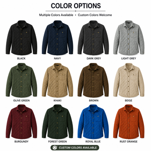 Custom <b>Mens</b> Quilted <b>Shirt</b> Jacket Lightweight <b>Padded</b> Snap Button Outdoor Casual Coat OEM ODM Private Label Wholesale Manufacturer - Product Image 5