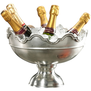 Bol à punch de présentation en argent de designer antique, refroidisseur à vin et champagne 6 bouteilles, bol sur piédestal, bol à vin en argent au meilleur prix - Product Image 4