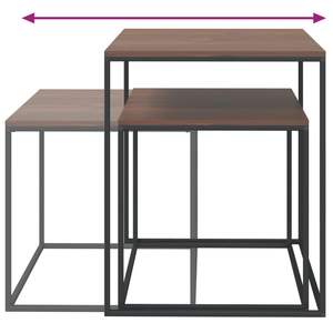 Ensemble de 2 tables basses noires et marron en bois d'ingénierie avec accents en fer - Product Image 5